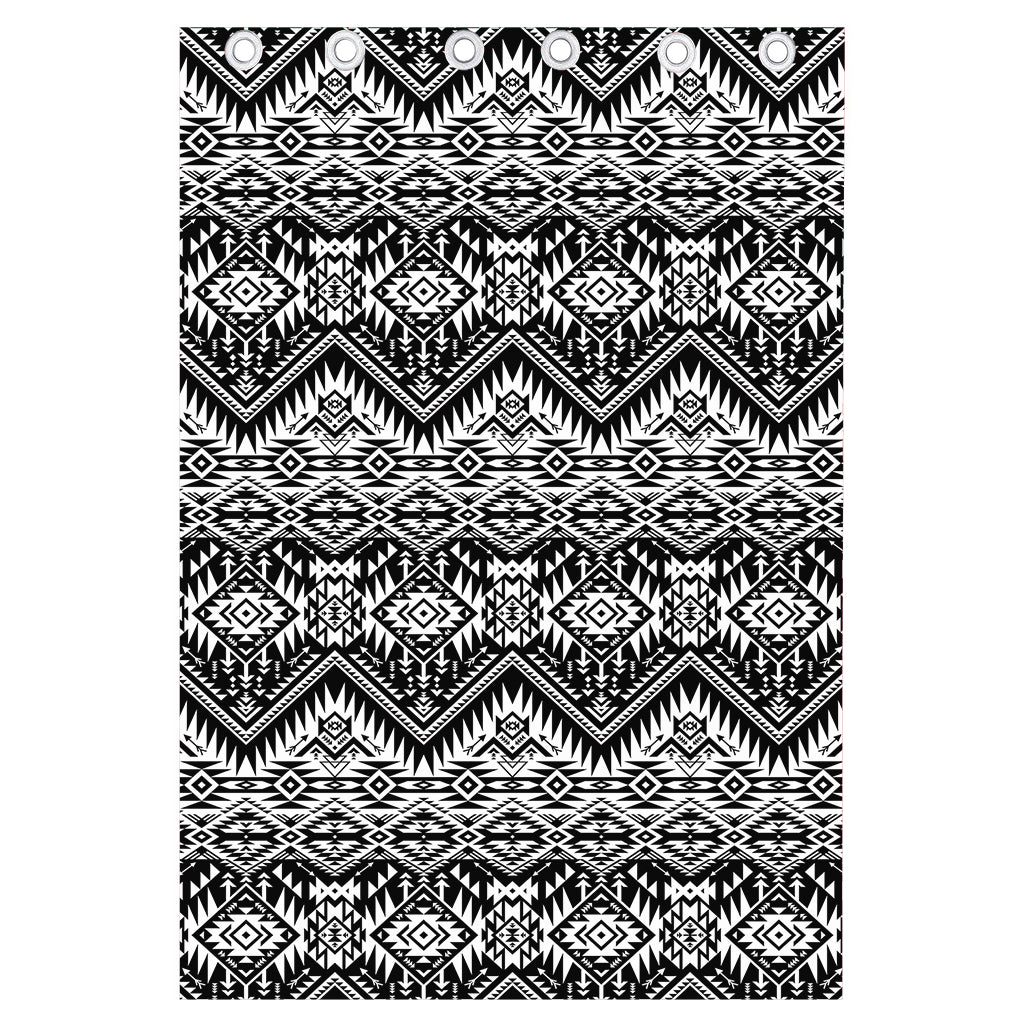 Black And White Navajo Print Curtain