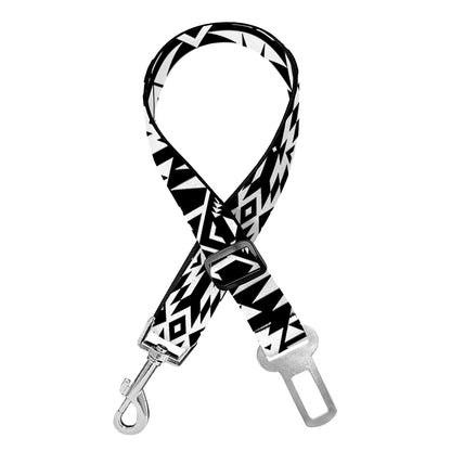 Black And White Navajo Print Dog Seat Belt