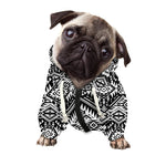 Black And White Navajo Print Dog Zip Up Hoodie