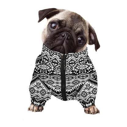 Black And White Navajo Print Dog Zip Up Jacket