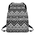 Black And White Navajo Print Drawstring Backpack