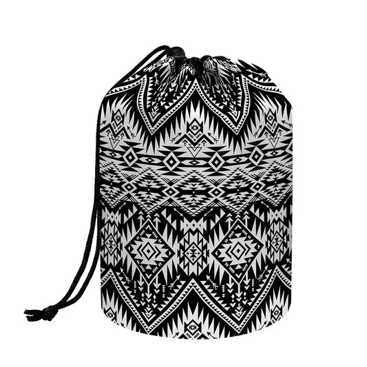 Black And White Navajo Print Drawstring Makeup Bag