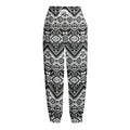 Black And White Navajo Print Fleece Lined Knit Pants