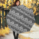 Black And White Navajo Print Foldable Umbrella