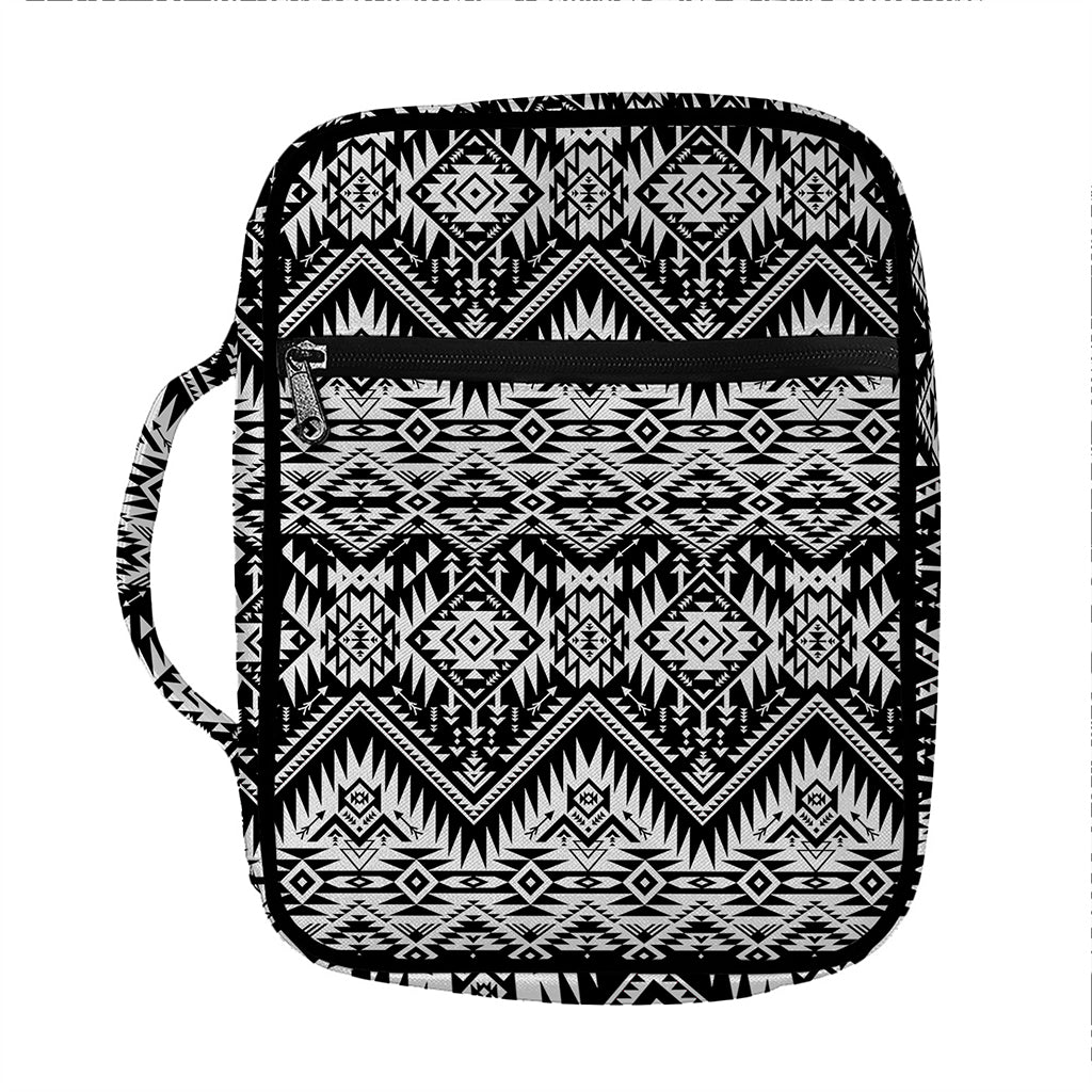 Black And White Navajo Print Front Pocket Bible Bag