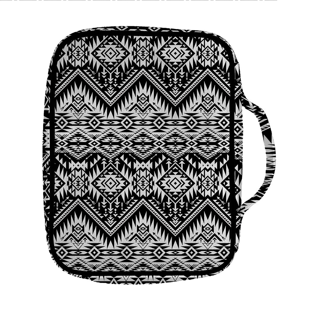 Black And White Navajo Print Front Pocket Bible Bag