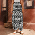 Black And White Navajo Print Harem Pants