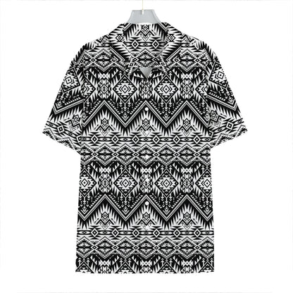 Black And White Navajo Print Hawaiian Shirt
