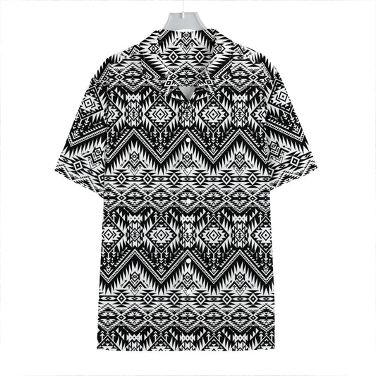 Black And White Navajo Print Hawaiian Shirt