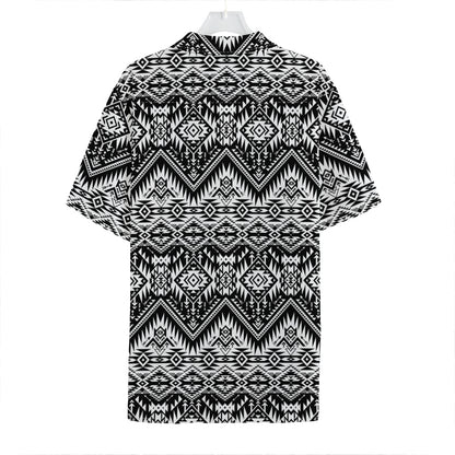 Black And White Navajo Print Hawaiian Shirt