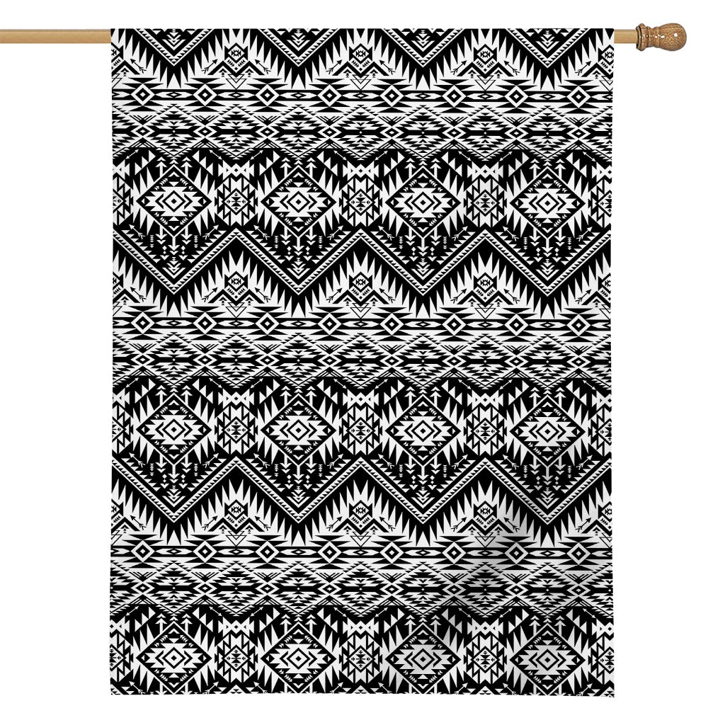 Black And White Navajo Print House Flag
