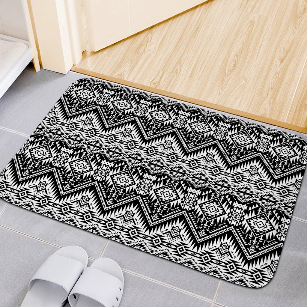 Black And White Navajo Print Indoor Door Mat