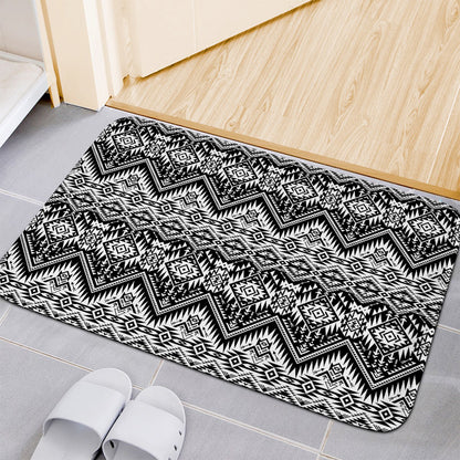 Black And White Navajo Print Indoor Door Mat
