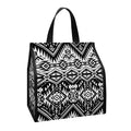 Black And White Navajo Print Insulated Lunch Tote