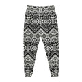 Black And White Navajo Print Jogger Pants