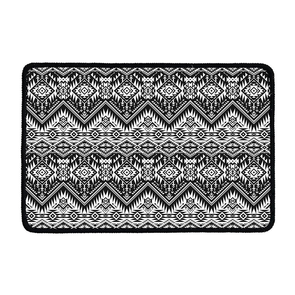 Black And White Navajo Print Kitchen Mat