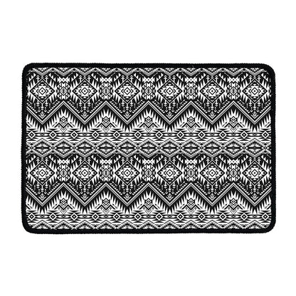 Black And White Navajo Print Kitchen Mat