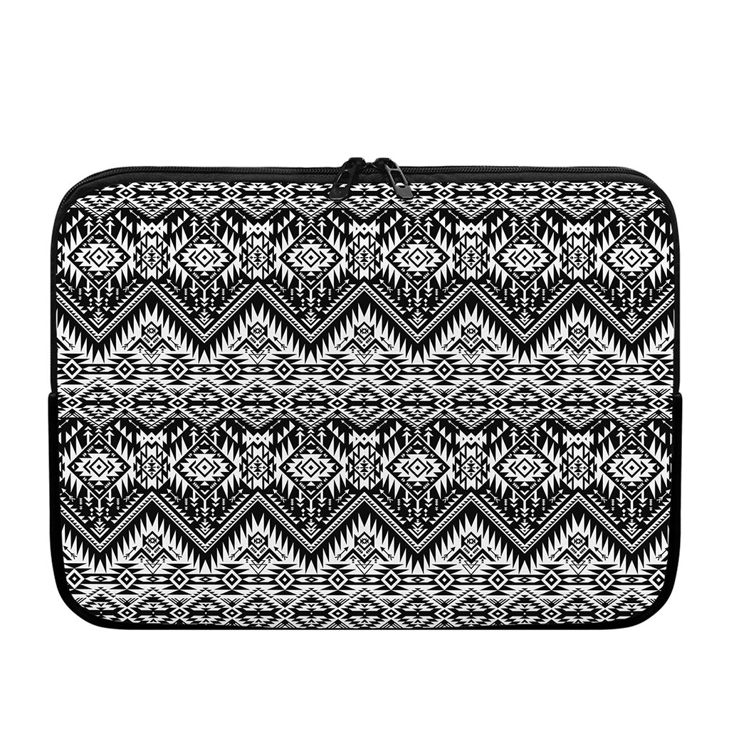 Black And White Navajo Print Laptop Sleeve