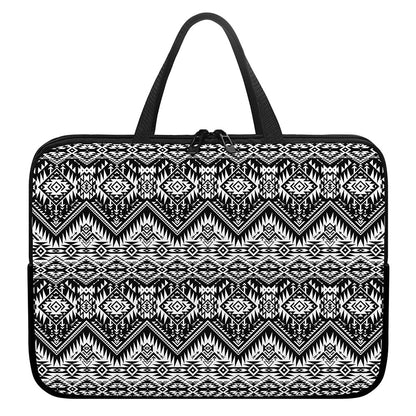 Black And White Navajo Print Laptop Sleeve With Handle