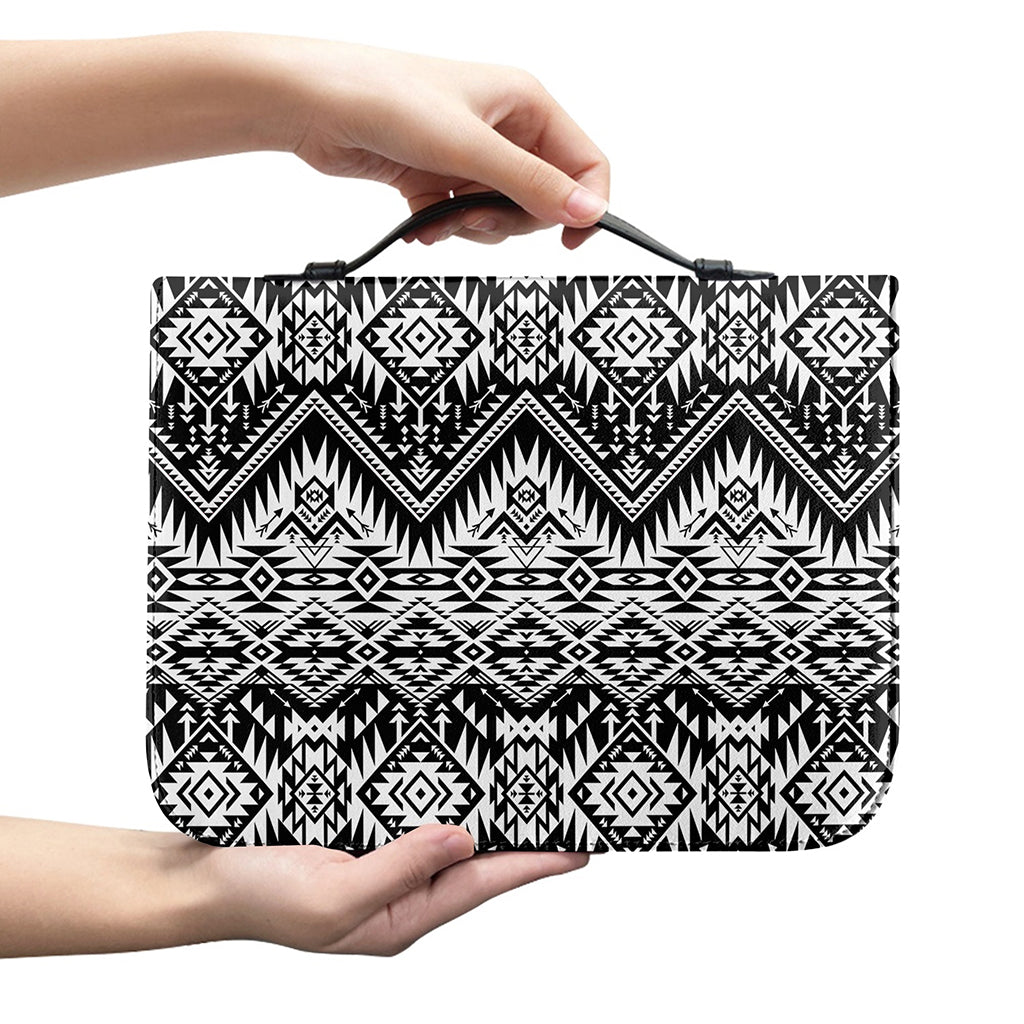 Black And White Navajo Print Leather Bible Cover