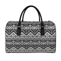 Black And White Navajo Print Leather Duffel Bag