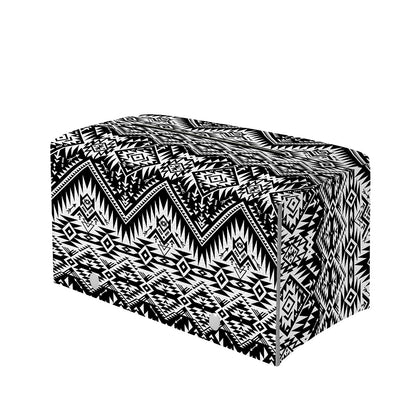 Black And White Navajo Print Leather Tissue Box Cover