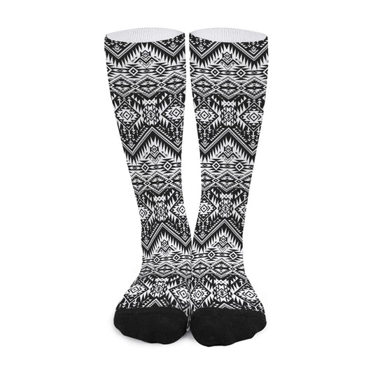 Black And White Navajo Print Long Socks