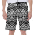 Black And White Navajo Print Men's Beach Shorts