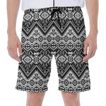 Black And White Navajo Print Men's Beach Shorts