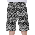 Black And White Navajo Print Men's Beach Shorts