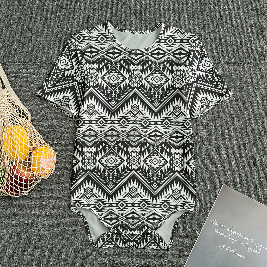 Black And White Navajo Print Men's Bodysuit