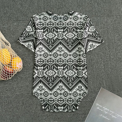 Black And White Navajo Print Men's Bodysuit