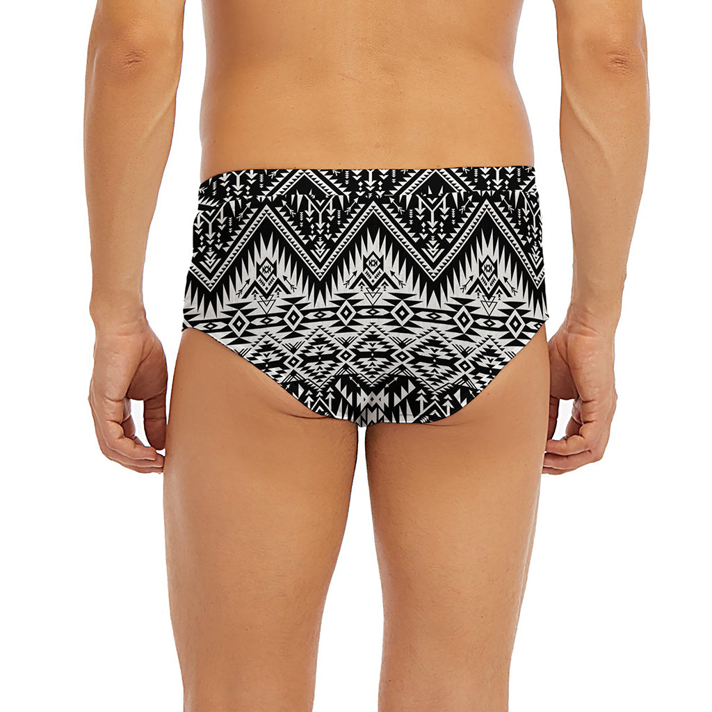 Black And White Navajo Print Men's Briefs