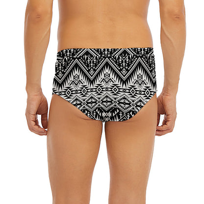 Black And White Navajo Print Men's Briefs