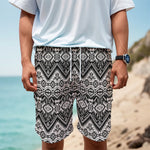 Black And White Navajo Print Men's Cargo Shorts
