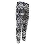 Black And White Navajo Print Men's Compression Pants