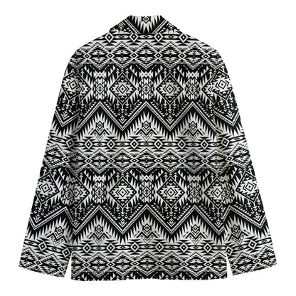 Black And White Navajo Print Men's Cotton Blazer