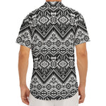 Black And White Navajo Print Men's Deep V-Neck Shirt