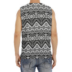 Black And White Navajo Print Men's Fitness Tank Top