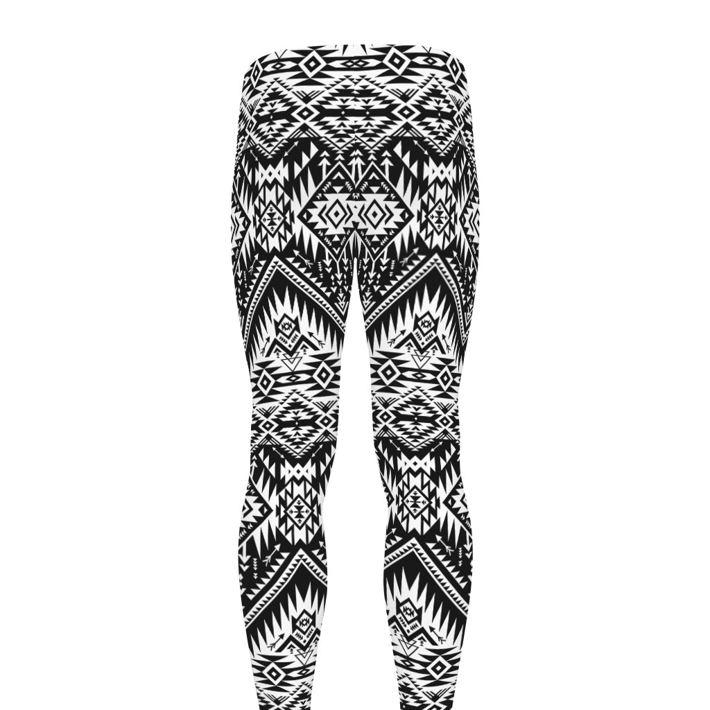Black And White Navajo Print Men's leggings