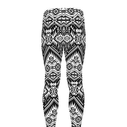 Black And White Navajo Print Men's leggings