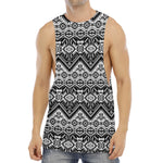 Black And White Navajo Print Men's Muscle Tank Top