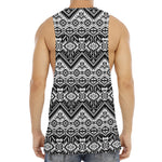 Black And White Navajo Print Men's Muscle Tank Top