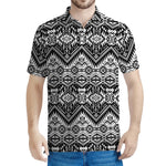 Black And White Navajo Print Men's Polo Shirt
