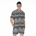 Black And White Navajo Print Men's Romper