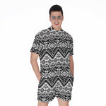 Black And White Navajo Print Men's Rompers