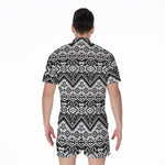 Black And White Navajo Print Men's Rompers