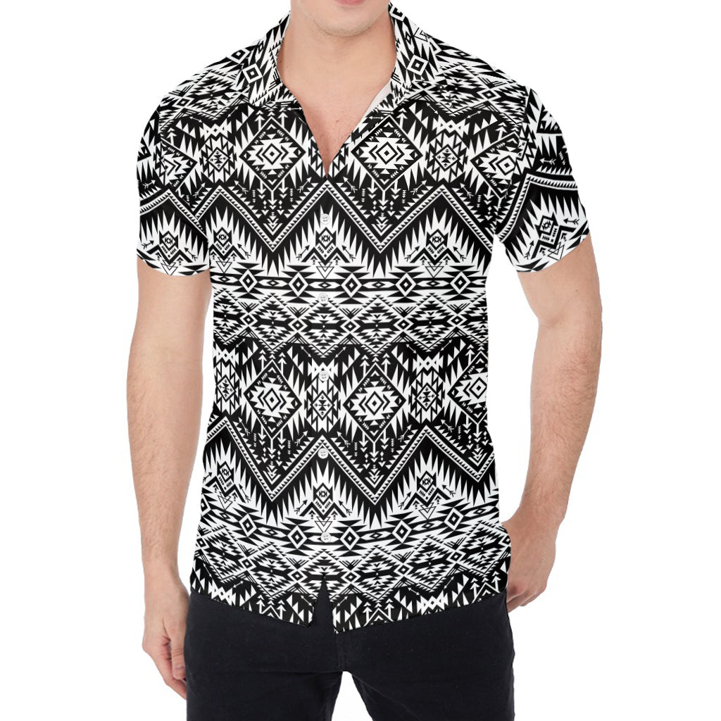 Black And White Navajo Print Men's Shirt
