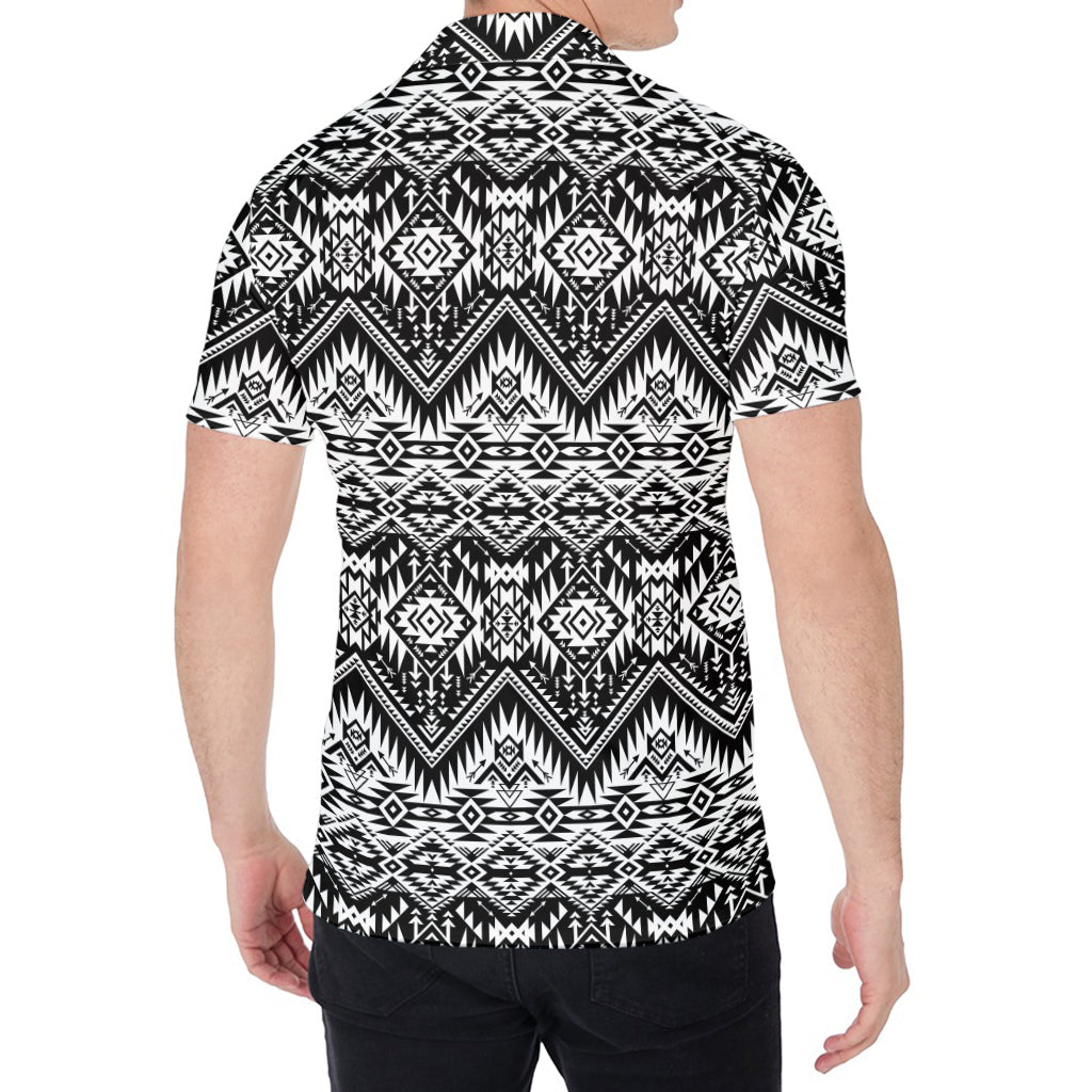 Black And White Navajo Print Men's Shirt