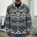Black And White Navajo Print Men's Shirt Jacket